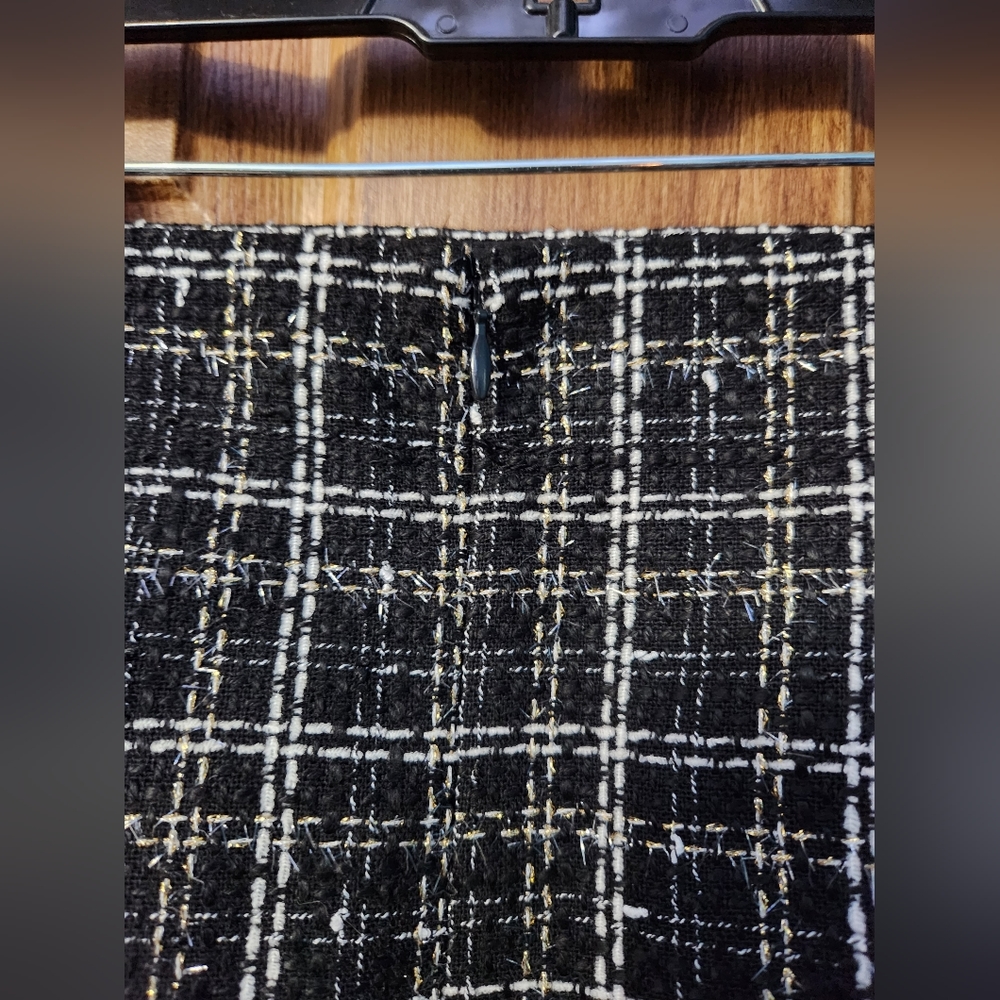 NWT Loft Sz 6 Metallic Tweed Skirt - Picture 3 of 6